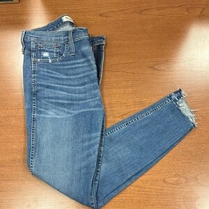 Blue Women's Skinny Jeans - Classic Distressed Stretch Denim